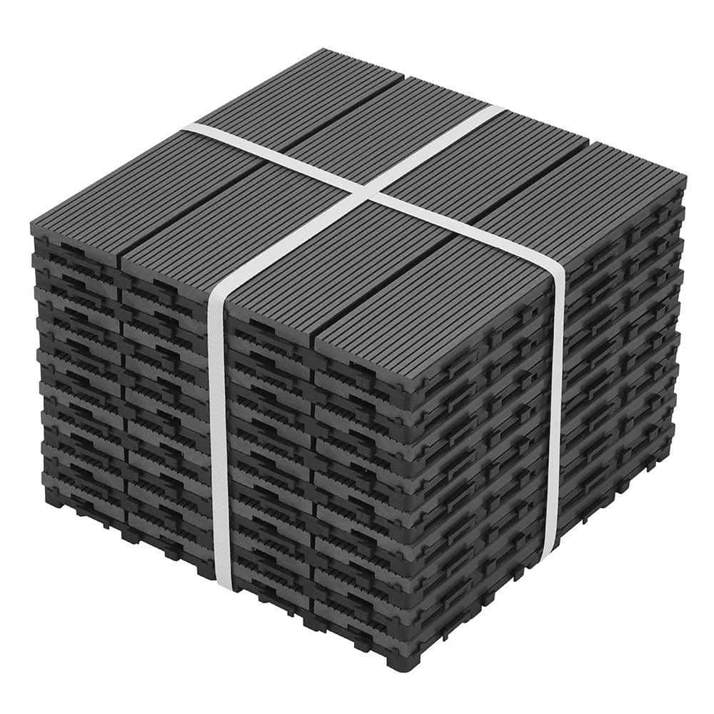 1 ft. x 1 ft. Gray DIY Wood-Plastic Composite Deck Tiles, Interlocking Outdoor Flooring Tiles, All Weather (9-Pack) price history on PriceWatchPro