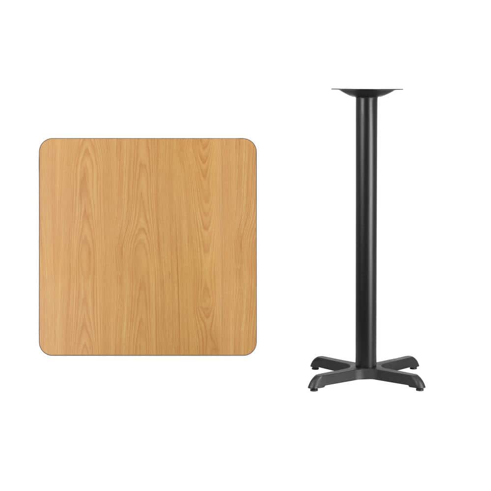 Contemporary Square Natural Laminate 30'' Bar Height Dining Table