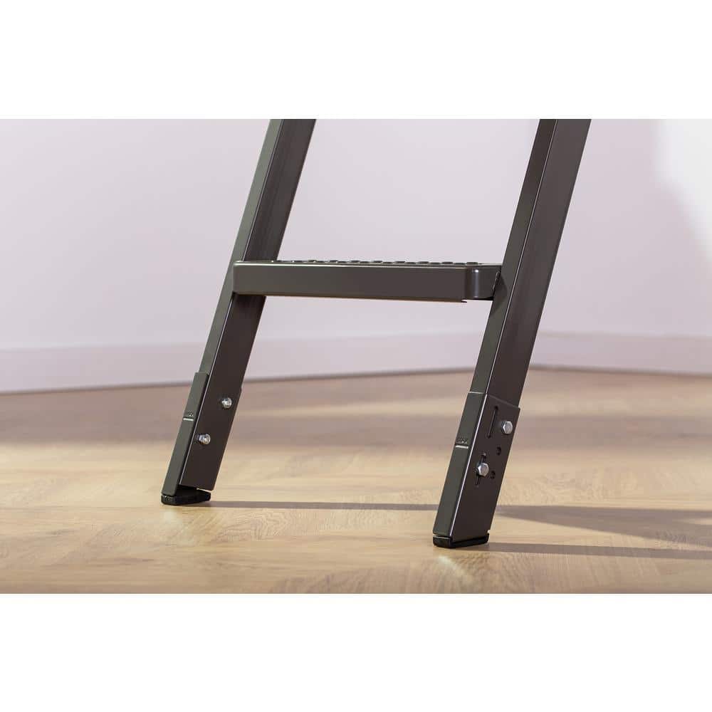 Heavy-Duty Black Steel Folding Attic Ladder with Insulated Hatch