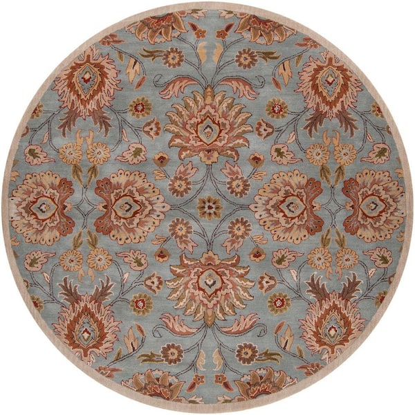 Livabliss Artes Sky Blue 10 ft. x 10 ft. Round Area Rug