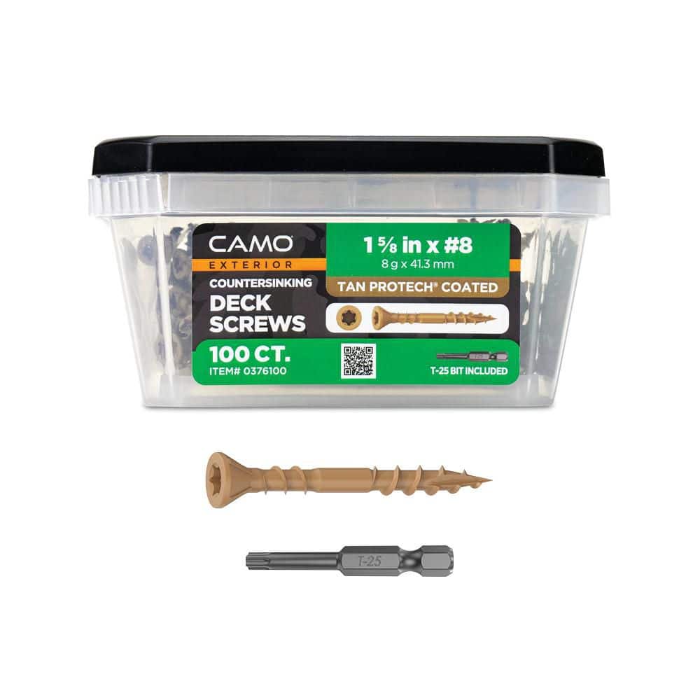 "#8 x 1-5/8 in. Tan ACQ Rated Star Drive Flat Head Wood Deck Screw (100-piece)" price history on PriceWatchPro