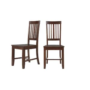 Scottsbury Chocolate Brown Wood Dining Chair with Slat Back (Set of 2) (16.7 in. W x 38.7 in. H)