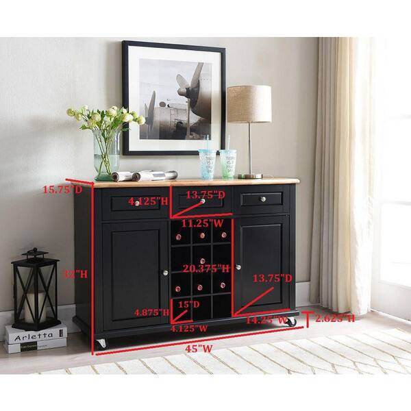 Server table with online wine rack