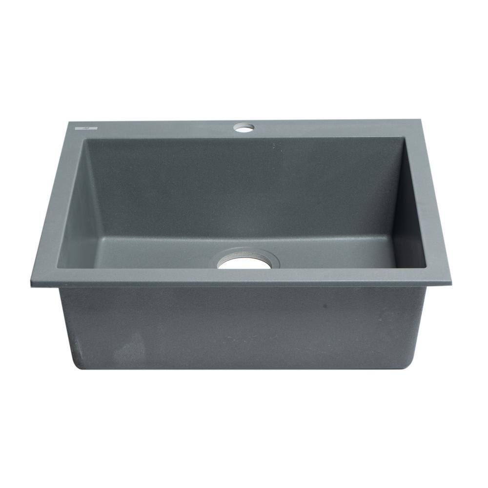 Alfi Brand AB2420DI-T 23.63'' L Drop-In Single Bowl Granite Kitchen Sink