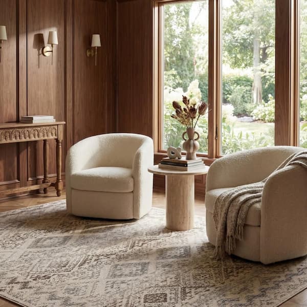 Elyshara Southwestern Bordered Area Sand 7 ft. x 9 ft. Indoor Area Rug