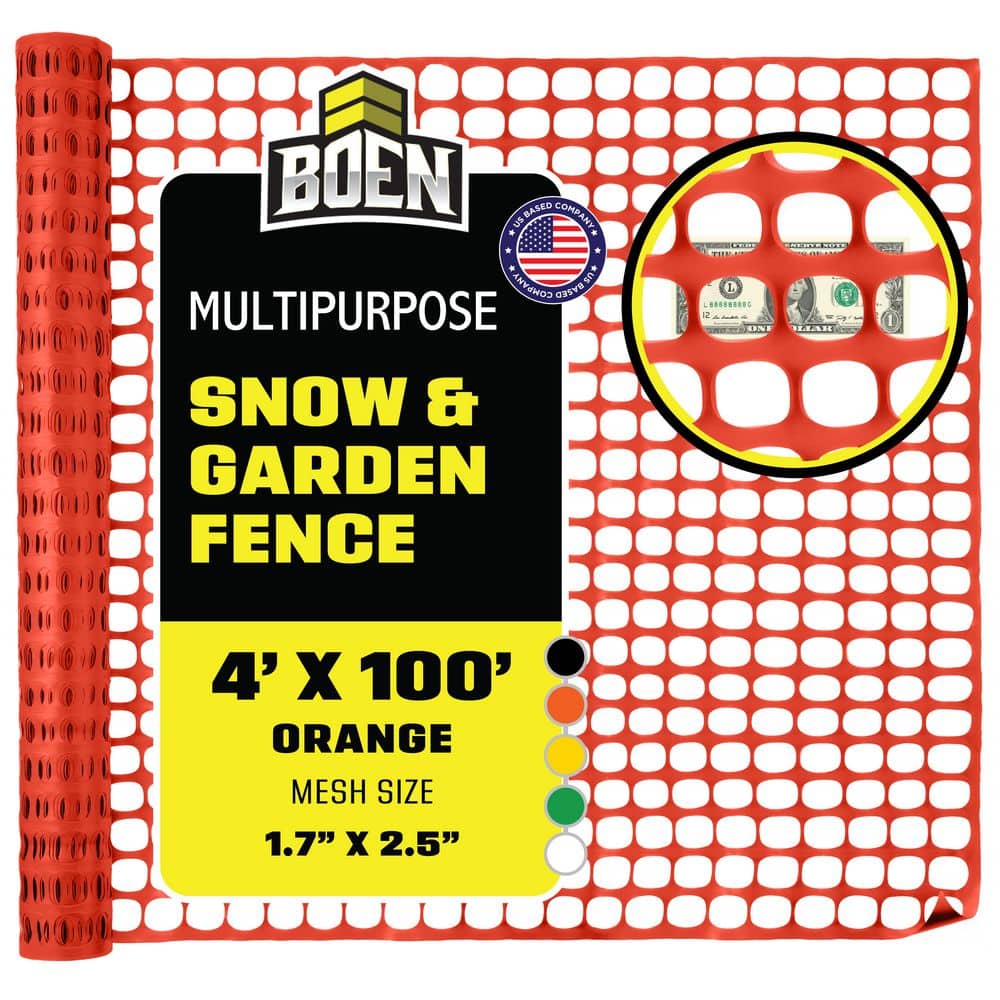 4 ft. x 100 ft. Orange Temporary Fence, Mesh Snow Fence, Plastic, Safety Garden Netting, Above Ground Barrier (2-Pack) price history on PriceWatchPro
