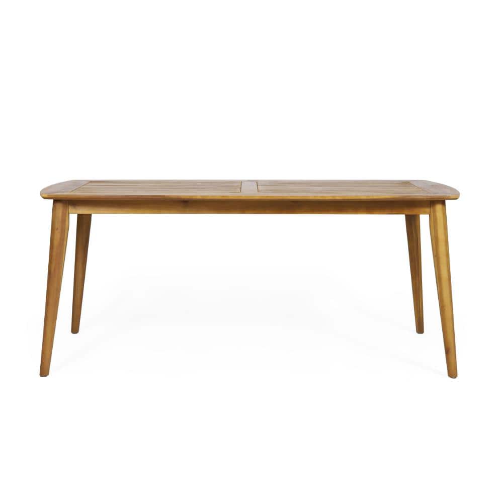 Teak Finish Acacia Wood Framed Rectangular Dining Table price history on PriceWatchPro