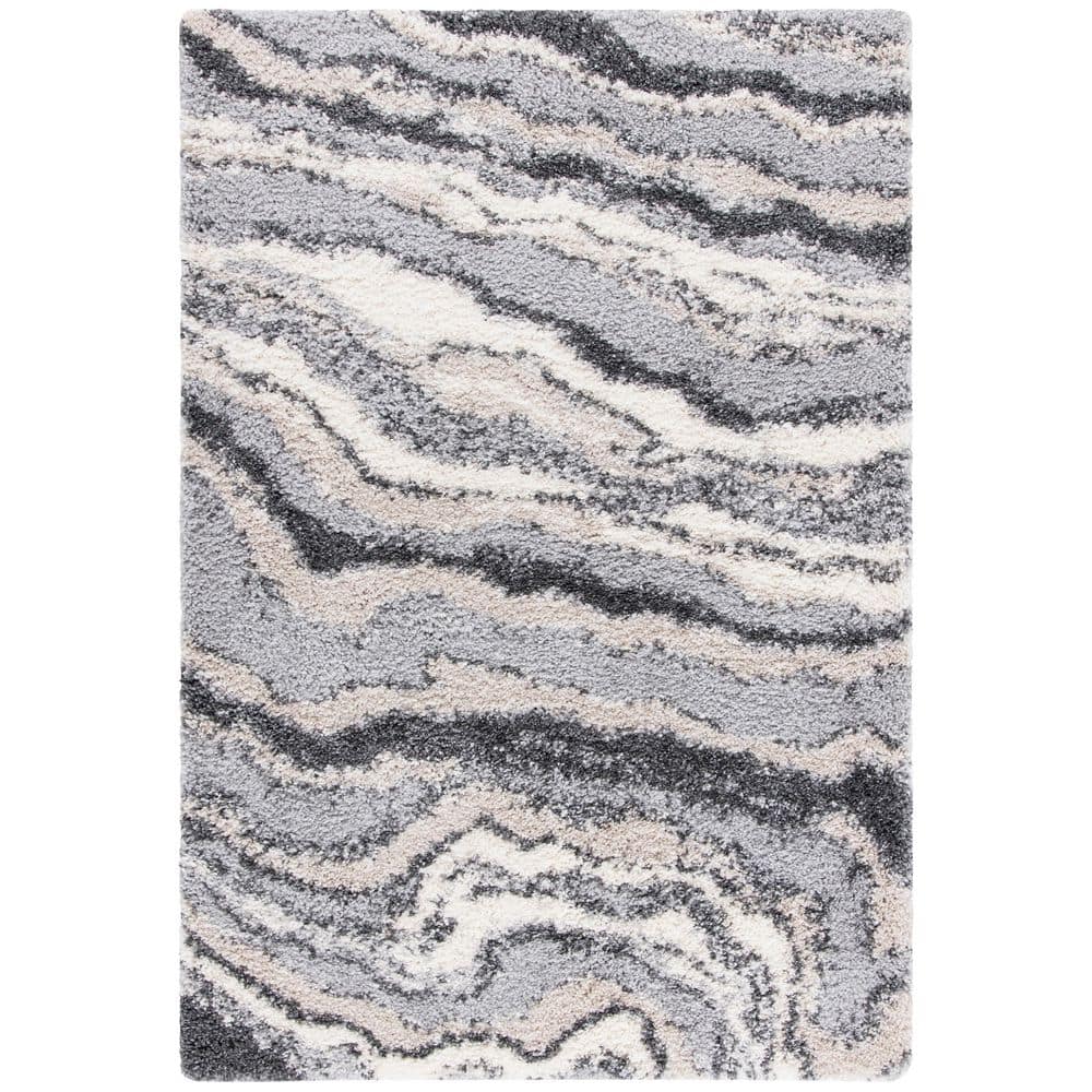 Fontana Shag 10 ft. x 14 ft. Gray/Ivory Layered Abstract Area Rug price history on PriceWatchPro