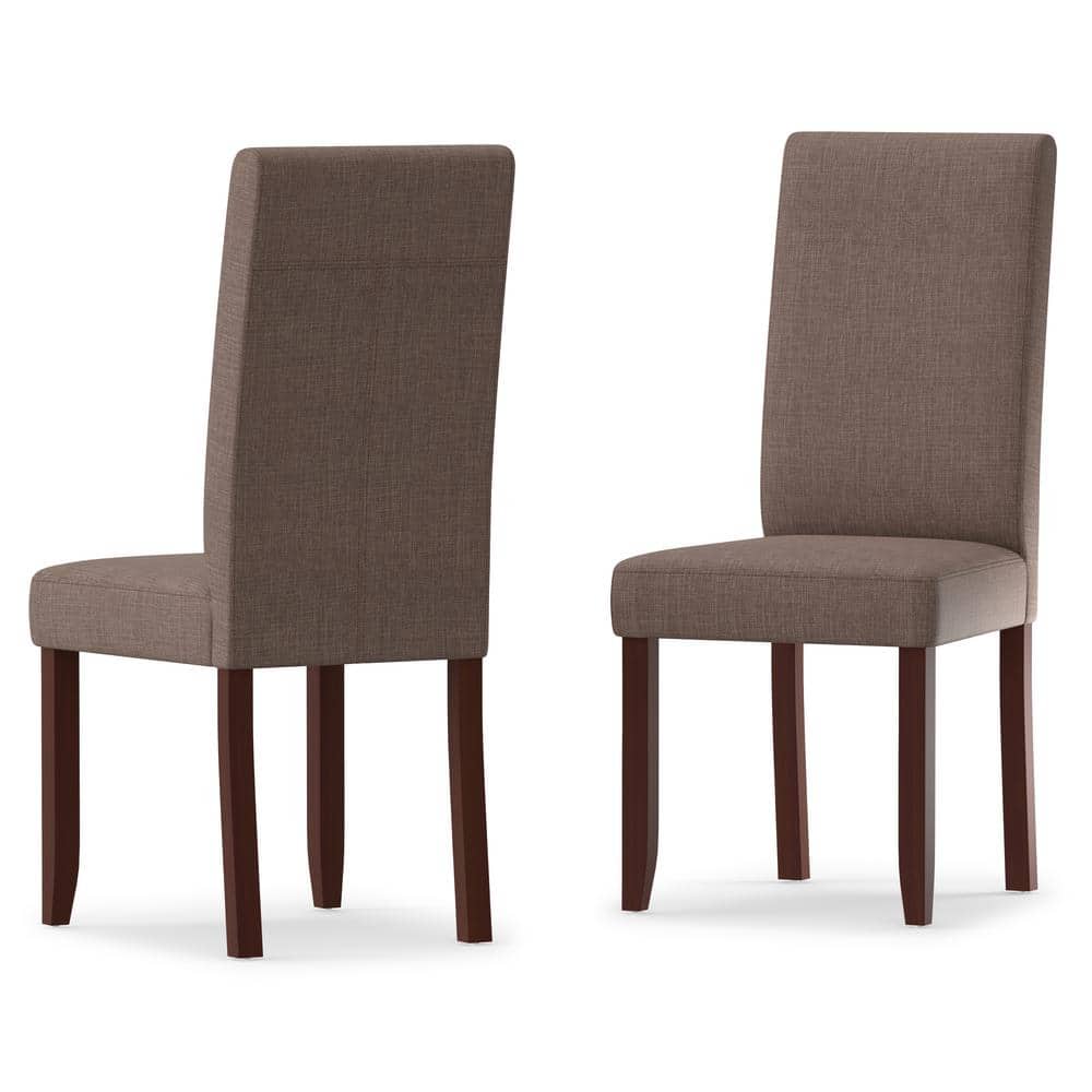 Elegant Light Mocha Faux Leather Parsons Side Chair