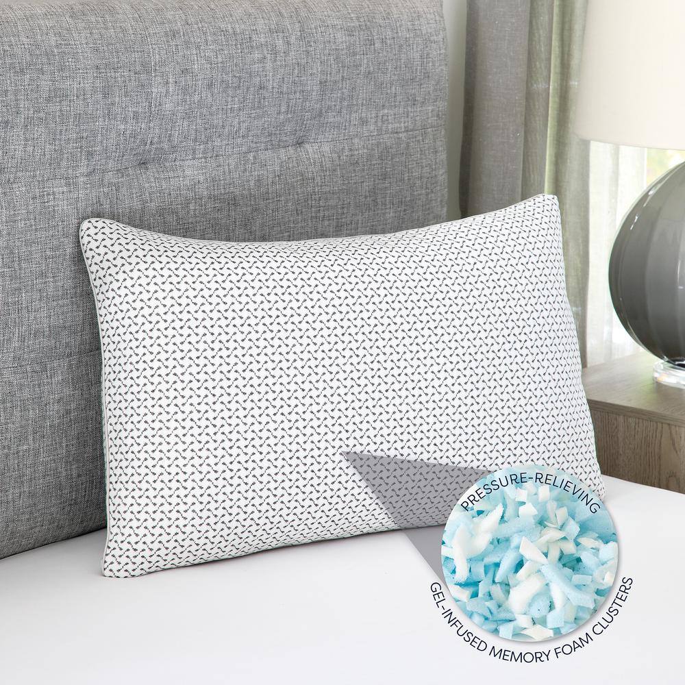 Jumbo Memory Foam Cluster Pillow with Charcoal Cover