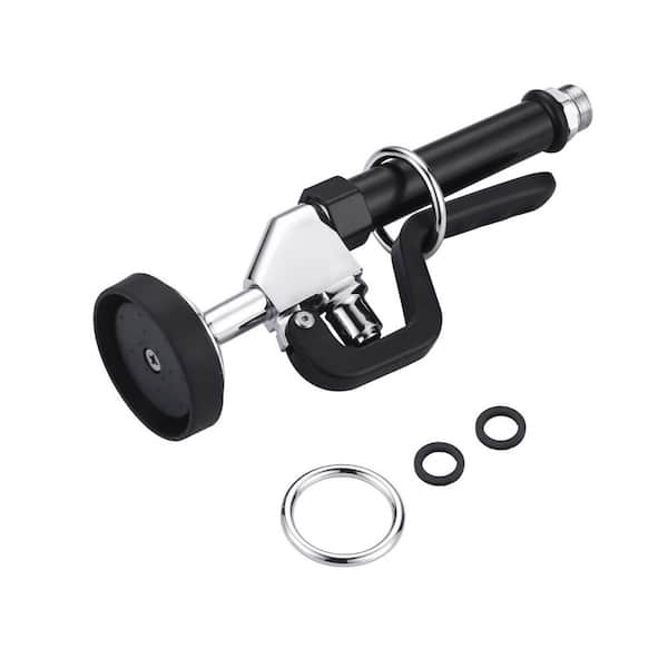 7/8 in, 20 UNEF Pre-Rinse Spray in Black with 45 inch Stainless-Steel Pre Rinse Hose for Commercial Sink Faucet