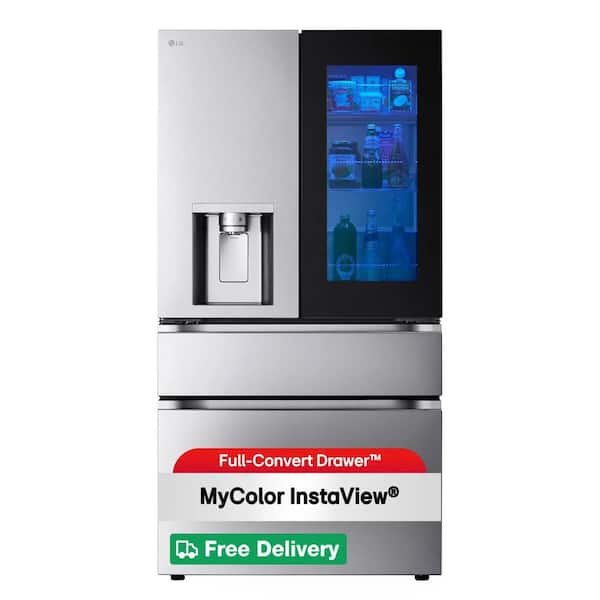 29 cu. ft. Smart MyColor InstaView Standard-Depth MAX 4-Door French Door Refrigerator in Stainless Steel