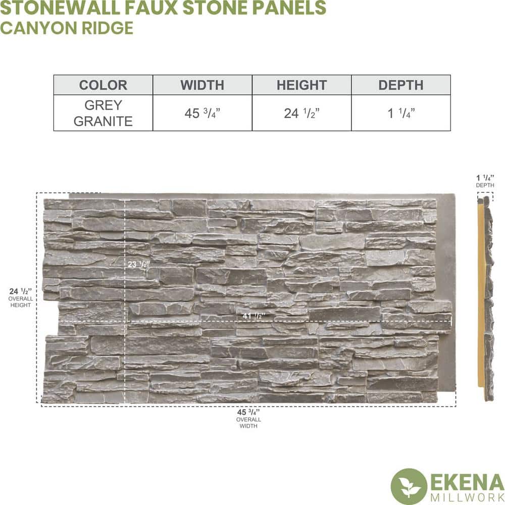 Gray Granite Faux Stone Panel for Interior and Exterior