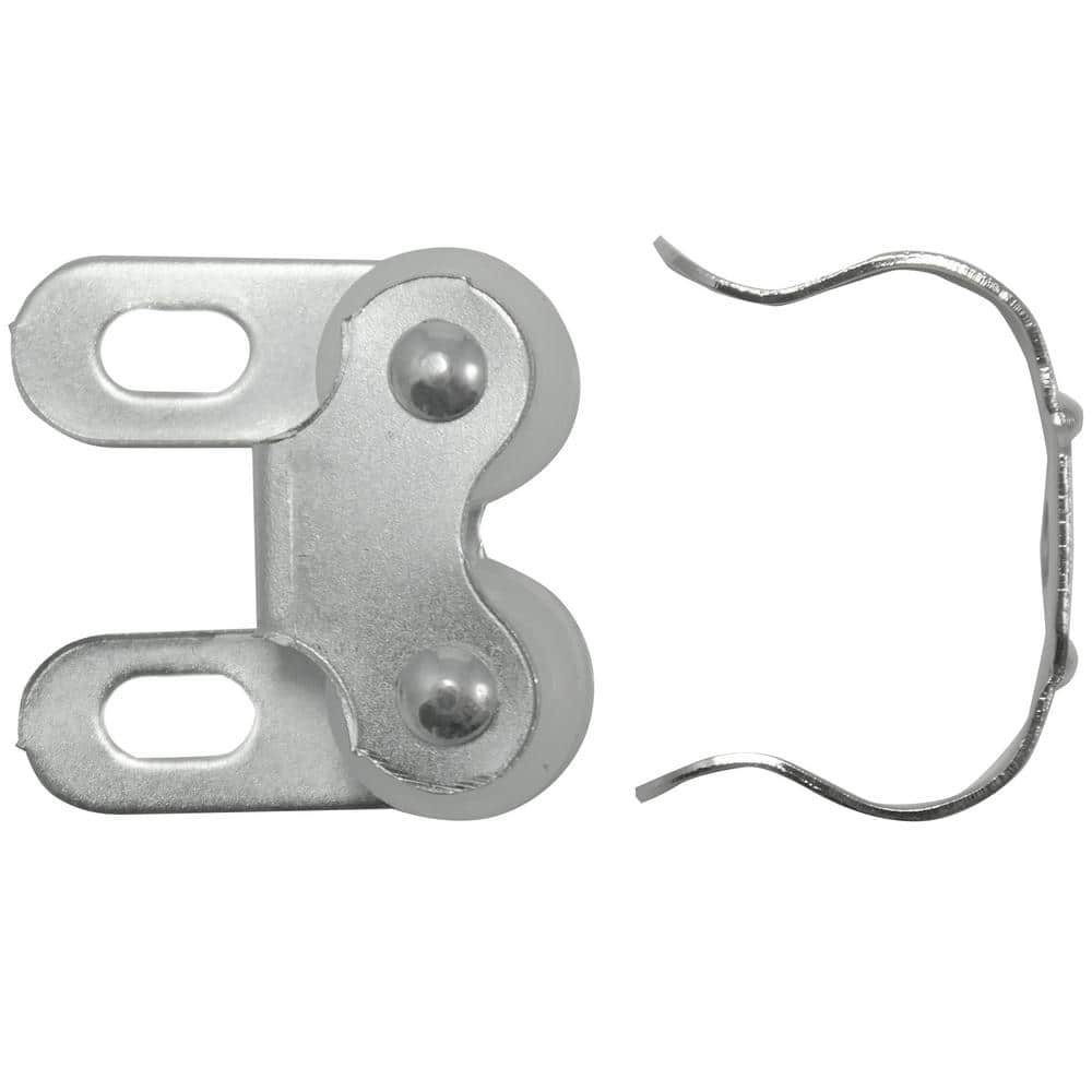 Silver Steel Double Roller Cabinet Catch Latch