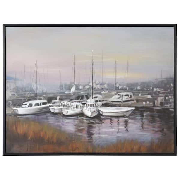 StyleCraft Harbour Town 1-Piece Framed Poster 37.75 in. x 49.75 in.