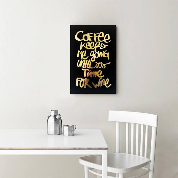 Wynwood Studio 16 in. x 24 in. "Coffee and Wine Black" By Wynwood Studio Canvas Wall Art