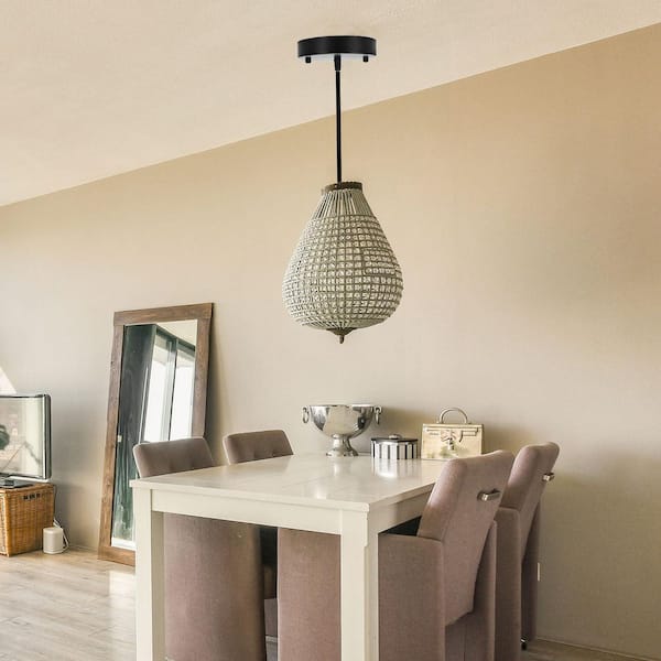 5.8 in. Black Metal Ceiling Canopy Kit, Round Pendant Light Mounting Plate with Hardware for Hanging Ceiling Light