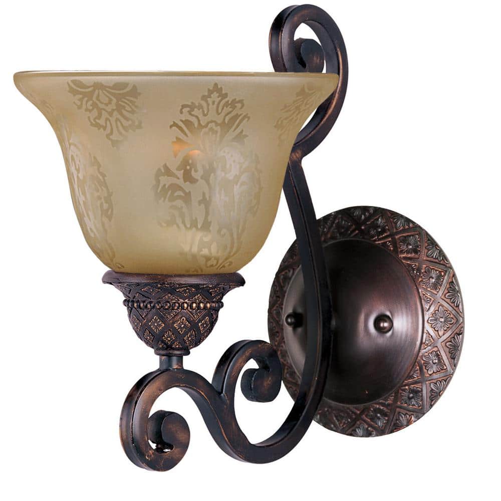 Oil Rubbed Bronze Glass Shade Wall Sconce