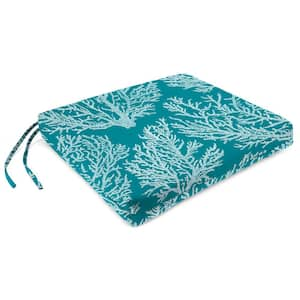 19 in. L x 17 in. W x 2 in. T Outdoor Seat Cushion in Seacoral Turquoise