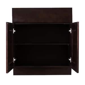 Anchester Assembled 36 in. x 34.5 in. x 24 in. Base Cabinet with 2 Doors and 1 Drawer in Dark Espresso