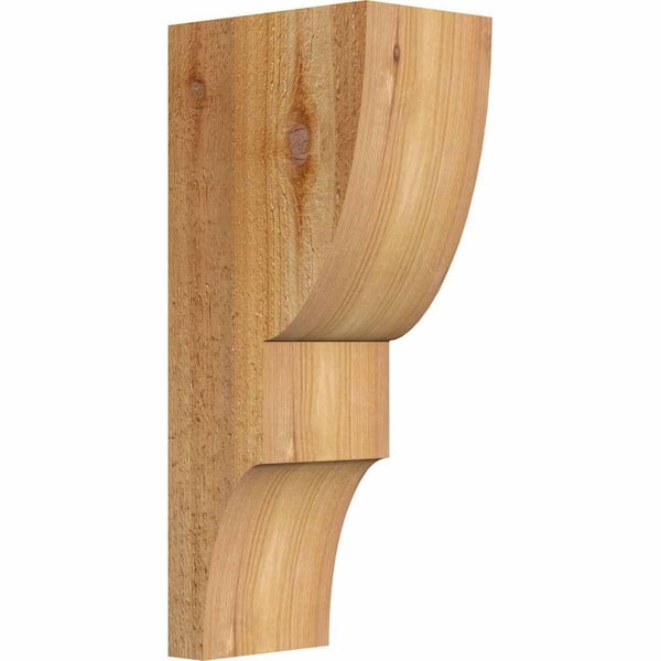 Ekena Millwork 4 in. x 6 in. x 14 in. Western Red Cedar Ridgewood Rough Sawn Corbel