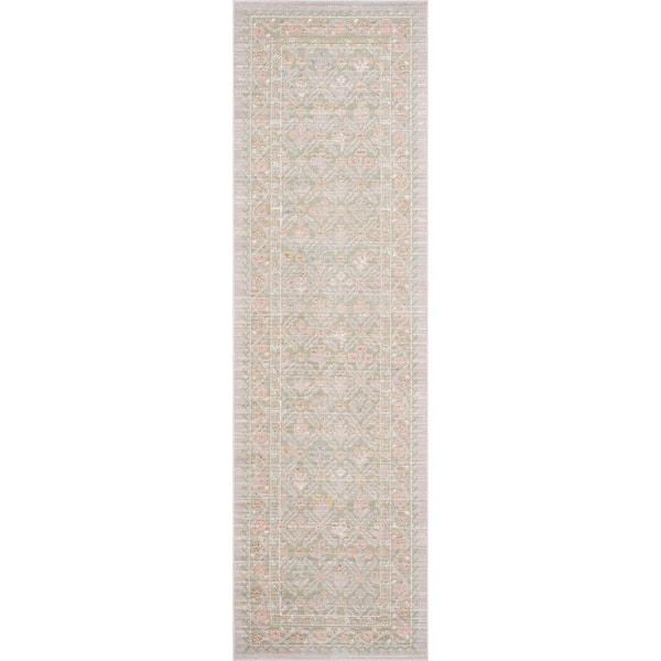 2 ft. x 8 ft. Sage Crestwood Oriental Indoor Area Rug