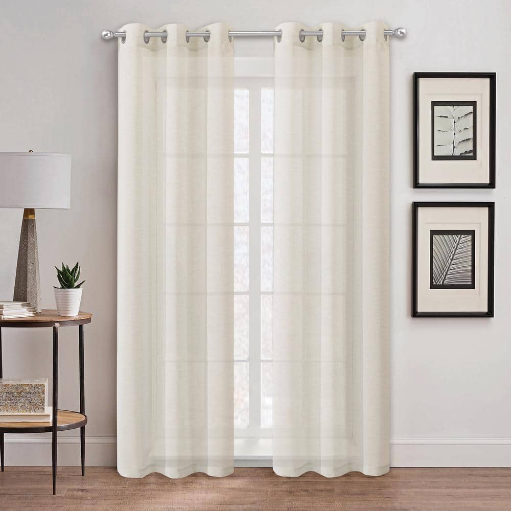 Wheat 38 x 84 84 L Lush Decor Ravello Absolute Blackout Insulated Grommet Window Curtain Panel Pair Ivory