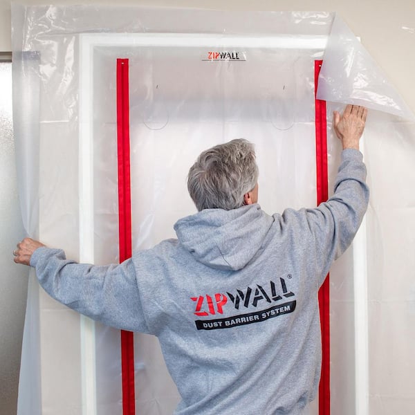 ZipWall 4 ft. x 7.5 ft. Adhesive Zippers Commercial Dust Barrier