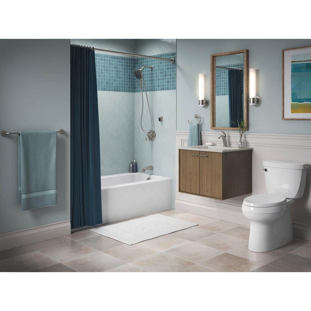 Bellwether 66" White Cast Iron Alcove Soaking Bathtub
