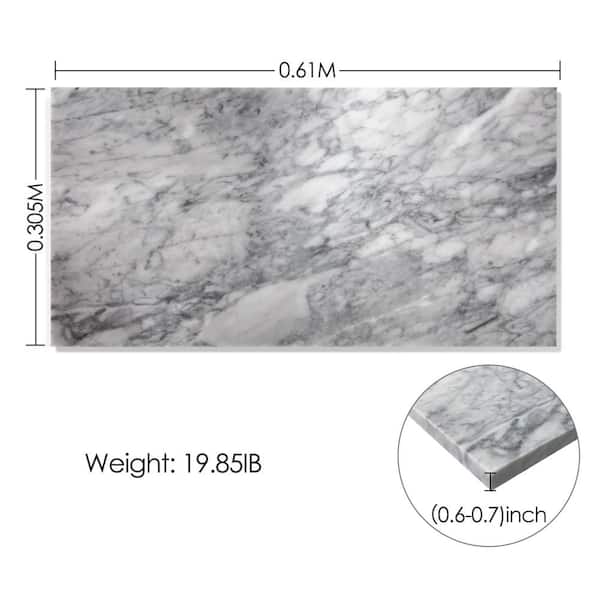 1 ft. x 2 ft. Natural Slate Polished Marble, an Excellent Stone for Floors, Walls and Backsplashes, Gray Light-IT