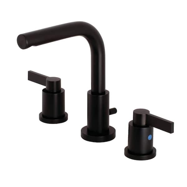 Emilia 8 in. Widespread 2-Handle High-Arc Bathroom Faucet in Matte Black