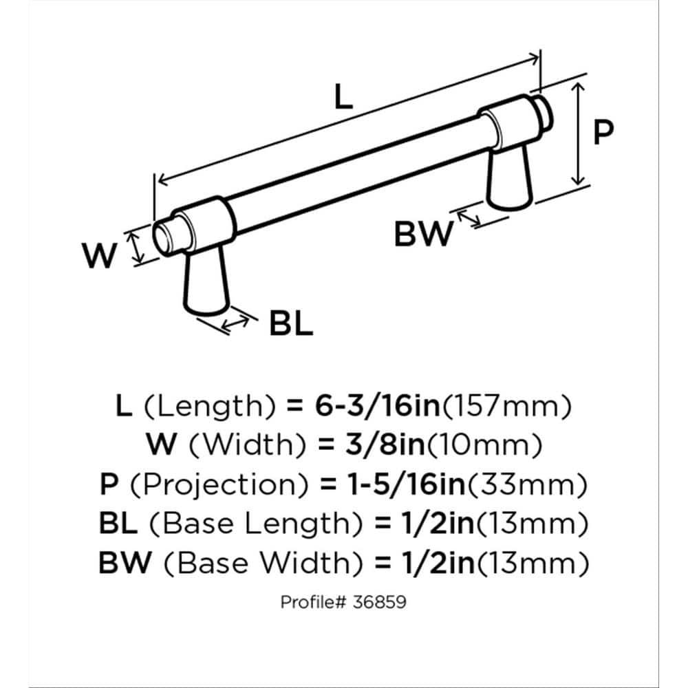Matte Black Modern 5-1/16" Cabinet Drawer Pull with Mounting Hardware