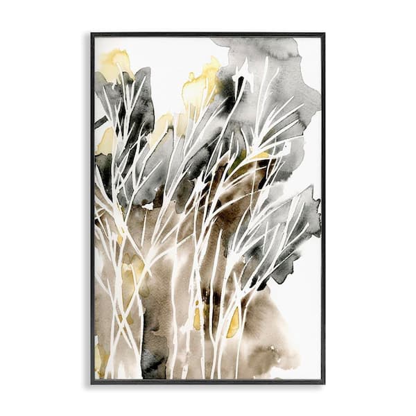 Stupell Industries White Strands Watercolor by Regina Moore Black Framed Nature Giclee Art Print 24 in. x 16 in.