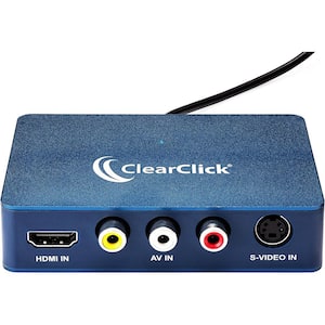 1080P Audio Video Capture and Live Streaming Device - Input HDMI, AV, RCA, S-Video, VCR, VHS in Blue