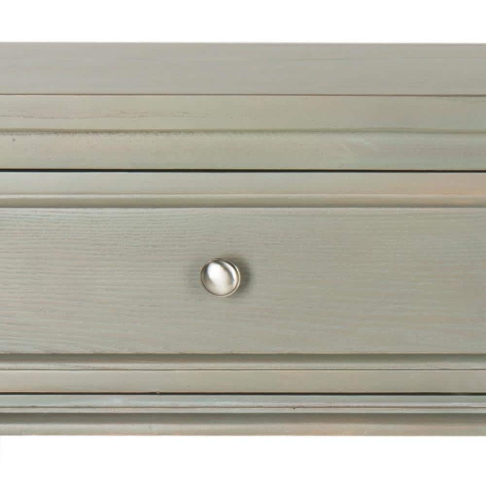 Ash Grey Transitional Rectangular Console Table with Storage