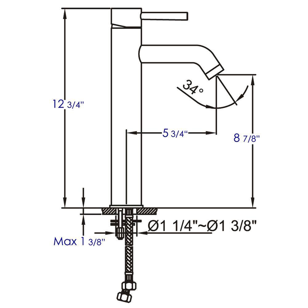 Tall Brushed Nickel Single Lever Bathroom Faucet