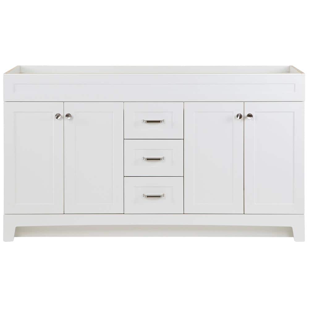 Thornbriar 60 in. W x 22 in. D x 34 in. H Bath Vanity Cabinet without Top in Polar White price history on PriceWatchPro