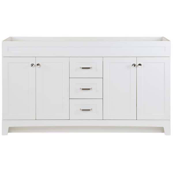 Home Decorators Collection Thornbriar 60 in. W x 22 in. D x 34 in. H Bath Vanity Cabinet without Top in Polar White
