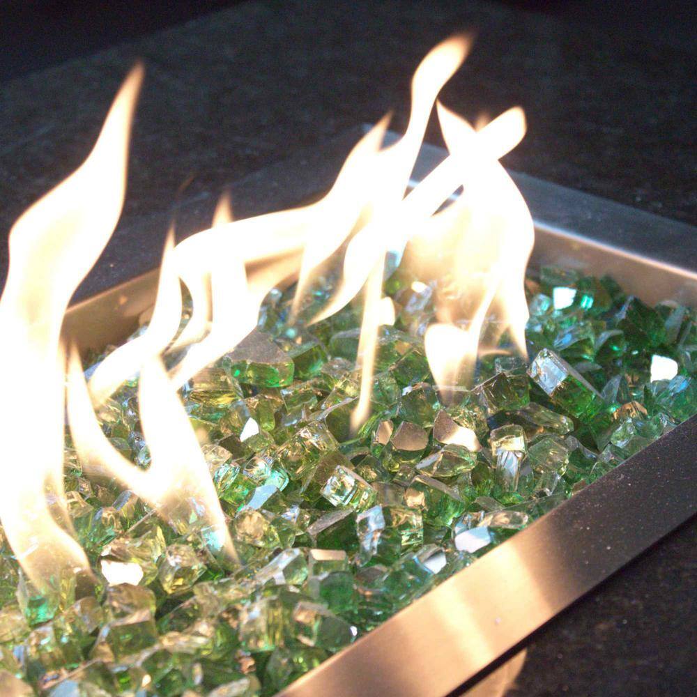Terrestrial Green Reflective Tempered Fire Glass 1/2", 10 lb. Jar