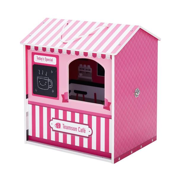 Dreamland City Cafe 12 in. Doll House in Pink/White/Black