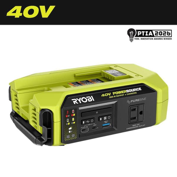 40V 300-Watt Portable Battery Inverter Power Source and 40V Battery Charger (Tool Only)
