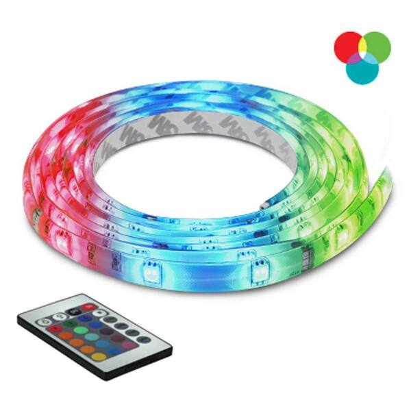 BAZZ 10 ft. Multi-Color Self-Adhesive Cuttable Rope Lighting with Remote Control