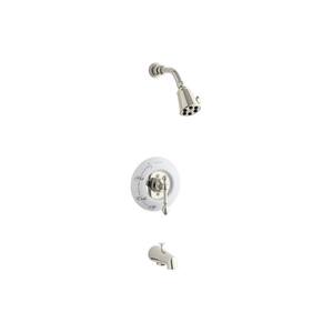 IV Georges Single-Handle 1-Spray 2.5 GPM Tub and Shower Faucet with Lever Handle in Vibrant Polished Nickel