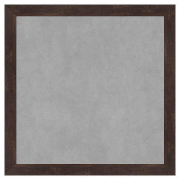 Amanti Art Fresco Dark Walnut 23 in. x 23 in. Framed Magnetic Board