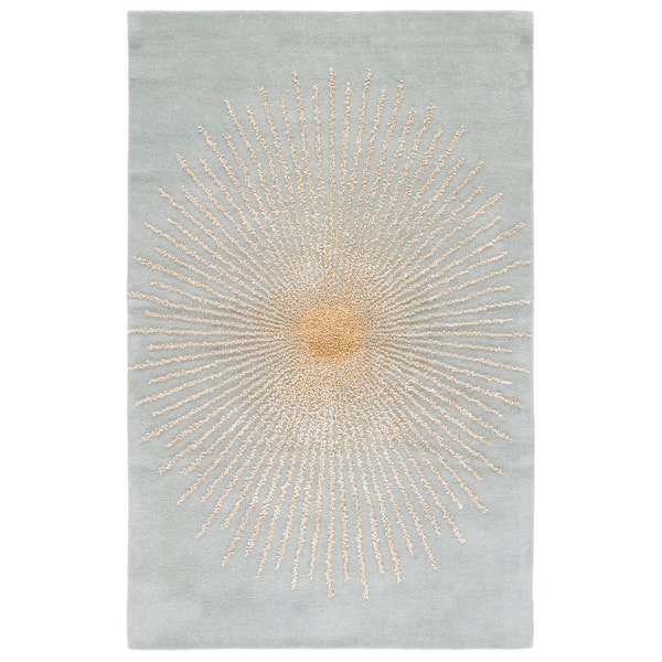Soho 8 ft. x 10 ft. Blue/Beige Astral High-Low Area Rug