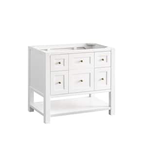 Breckenridge 35.9 in. W x 23.4 in. D x 33.0 in. H Single Bath Vanity Cabinet without Top in Bright White