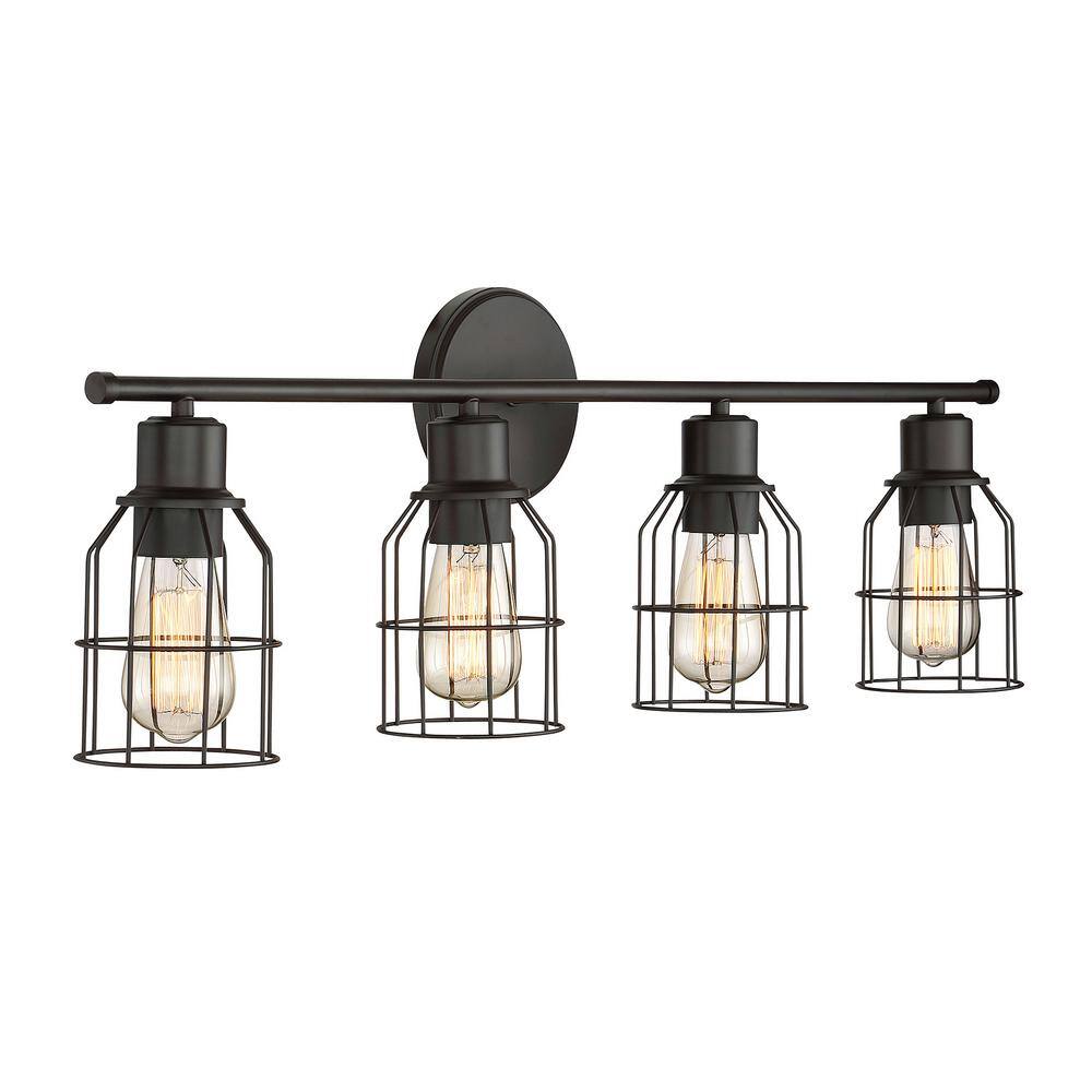 Trade Winds Industrial Wire 4-Light Bath Vanity Bar Light