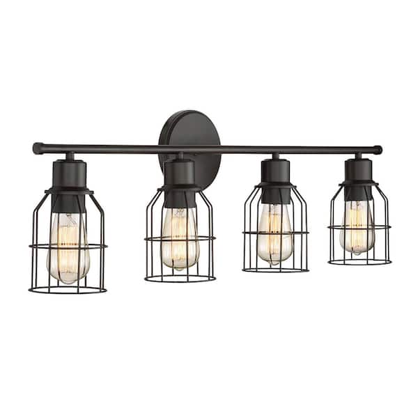 Savoy House 32 in. W x 11 in. H 4-Light Oil Rubbed Bronze Bathroom Vanity Light
