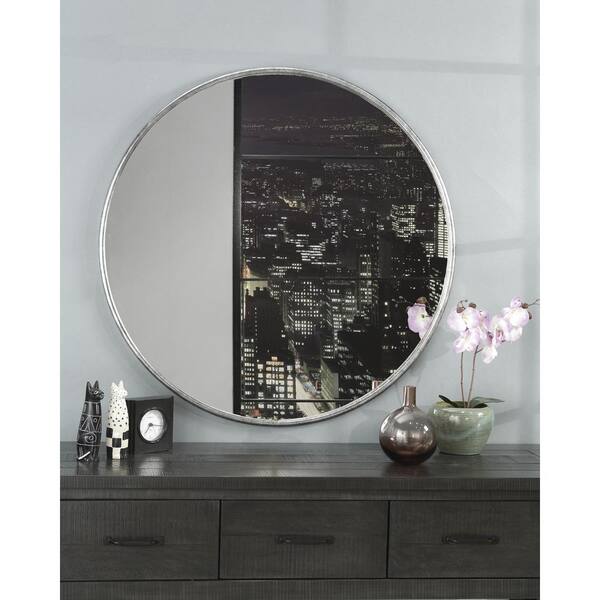 Martin Svensson Home Medium Round, Silver Mirror Above Dresser