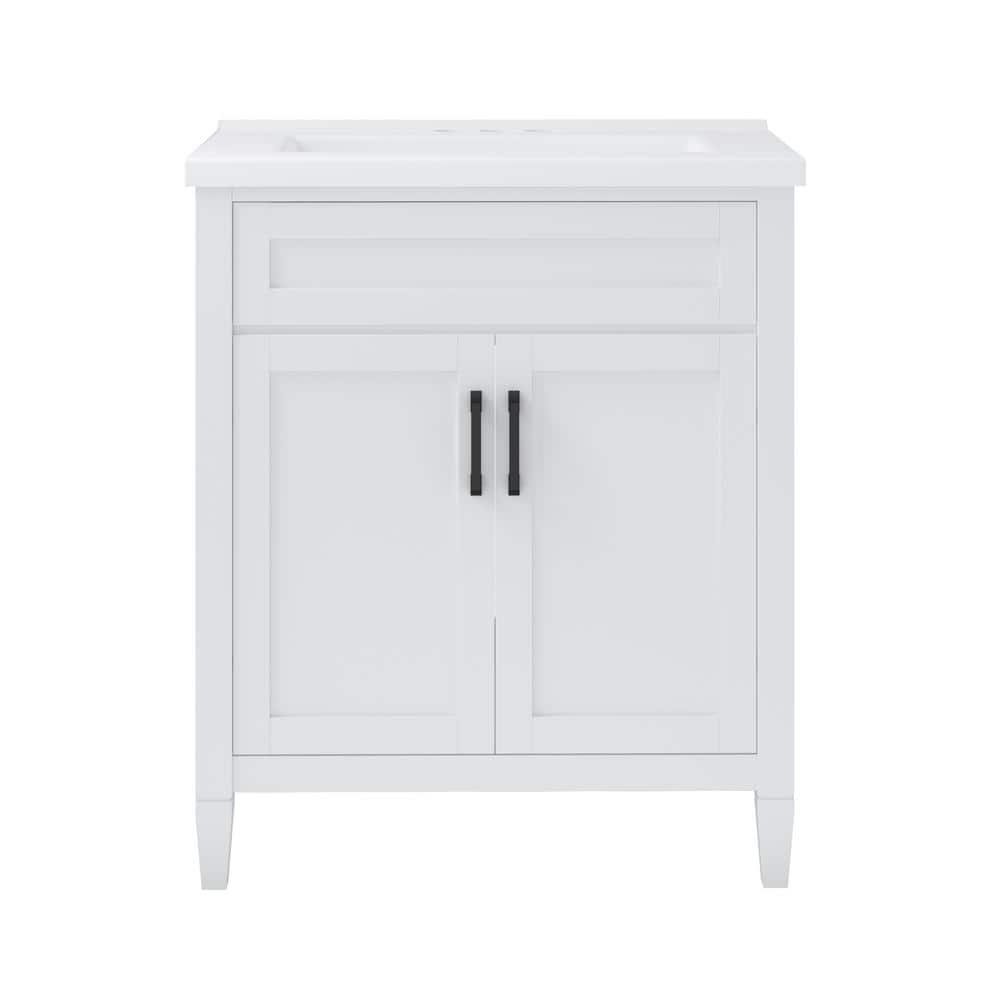 29.5 in. W x 18.125 in. D x 35.625 in. H Single Sink Freestanding Bath Vanity in White with White Vitreous China Top -  CRAFT + MAIN, KRWVT3036